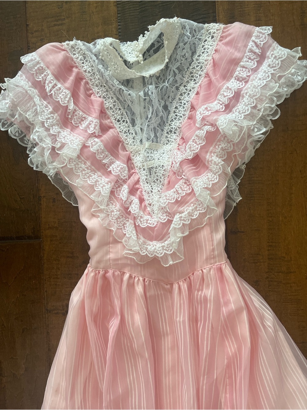 1980s vintage Gunne Sax by Jessica McClintock light pink maxi ballgown - Picture 2 of 7